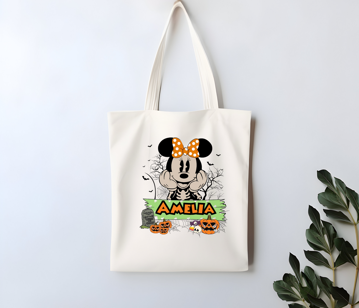 Custom Minnie & Mickey Custom Trick or Treat Tote