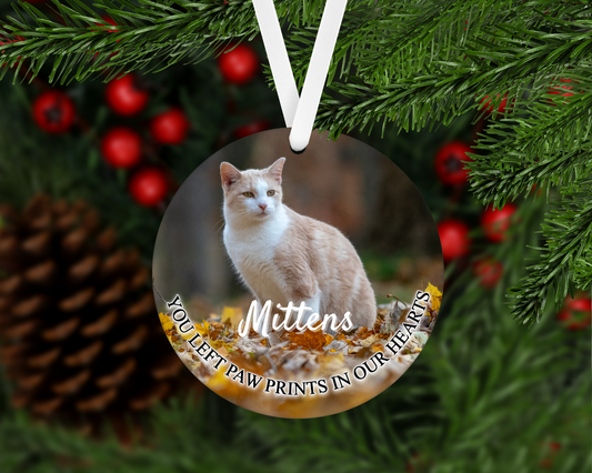 You Left Paw Prints In Our Hearts Pet Memorial Ornament