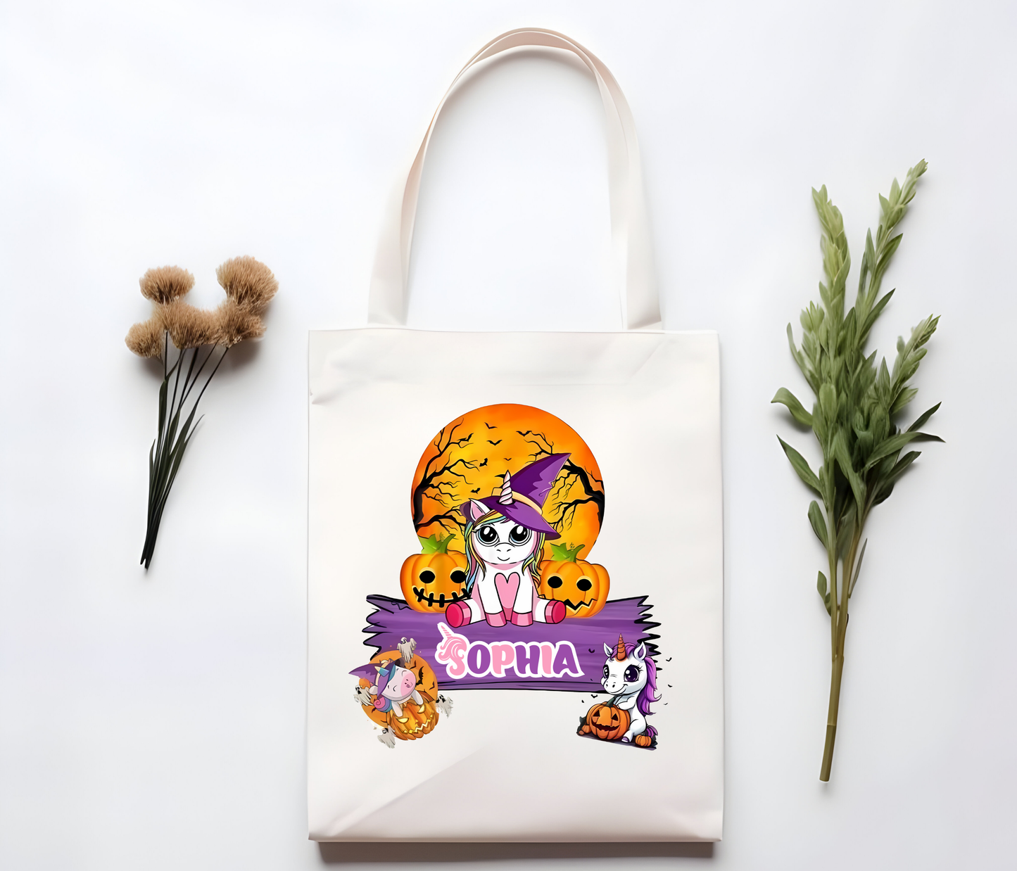 Custom Unicorn Trick or Treat Tote