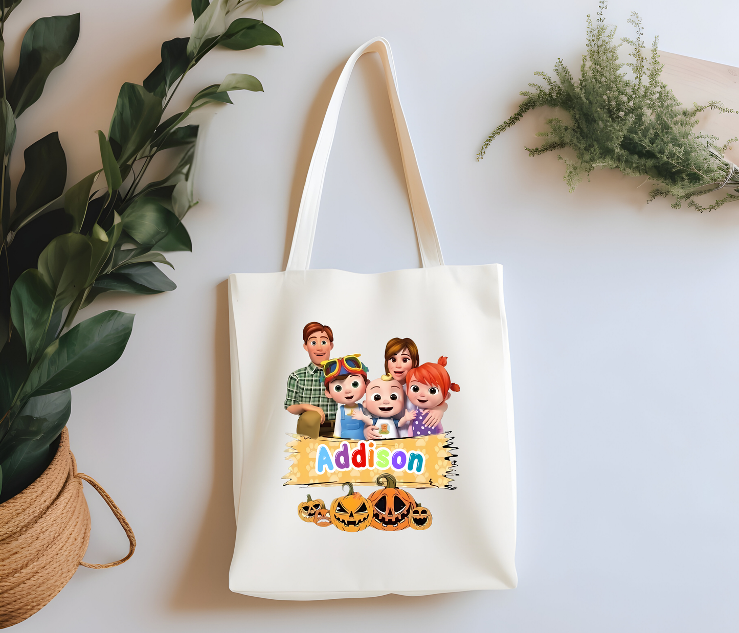 Custom Cocomelon Trick or Treat Tote