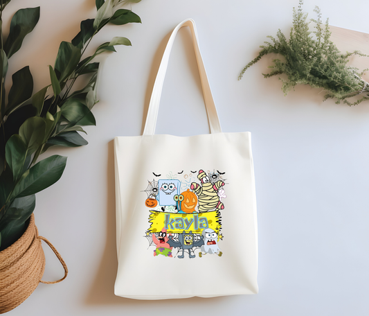 Custom Spongebob Trick or Treat Tote