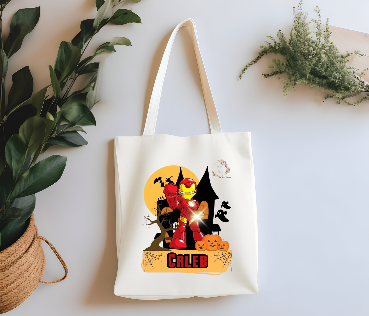 Custom Ironman Trick or Treat Tote