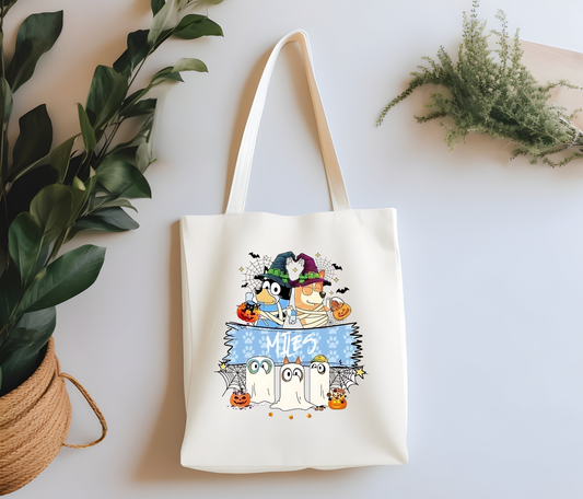 Custom Bluey Trick or Treat Tote