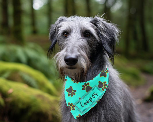 Handkrafted Paw Print Dog Bandanna